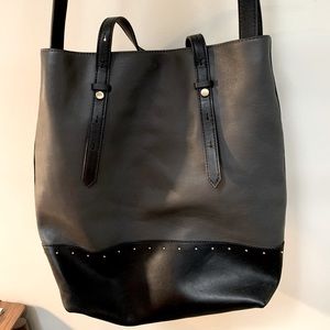 Marks and Spencer black faux leather tote bag